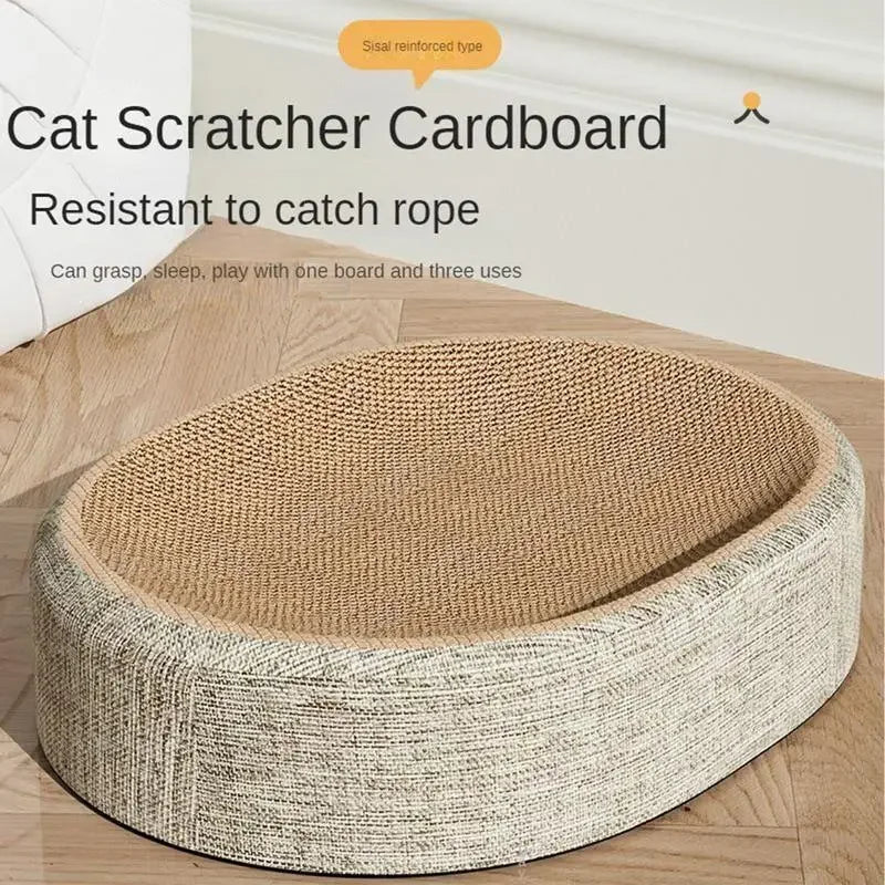 Ovale Sisal-Kratzmatte & Katzenbett