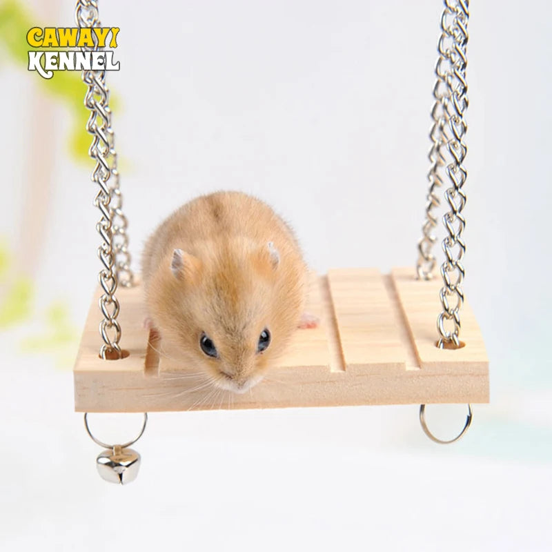 Hängendes Holz-Spielzeug-Set für Hamster & Papageien - Animalivo