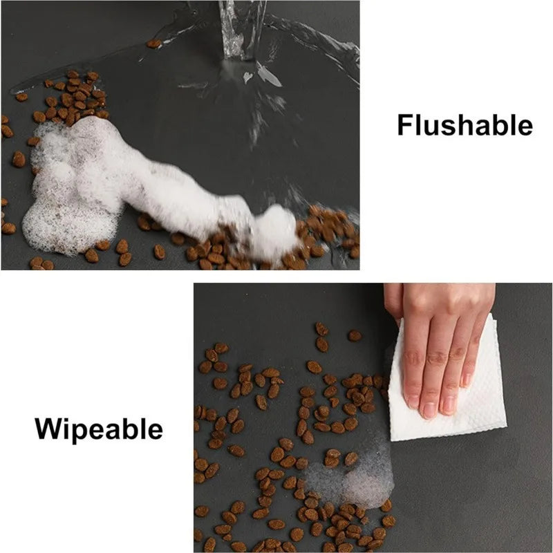 Saugfähige & Rutschfeste Futtermatte, Oval (Schnelltrocknend) - Animalivo