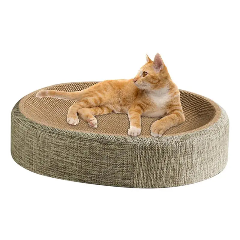 Ovale Sisal-Kratzmatte & Katzenbett