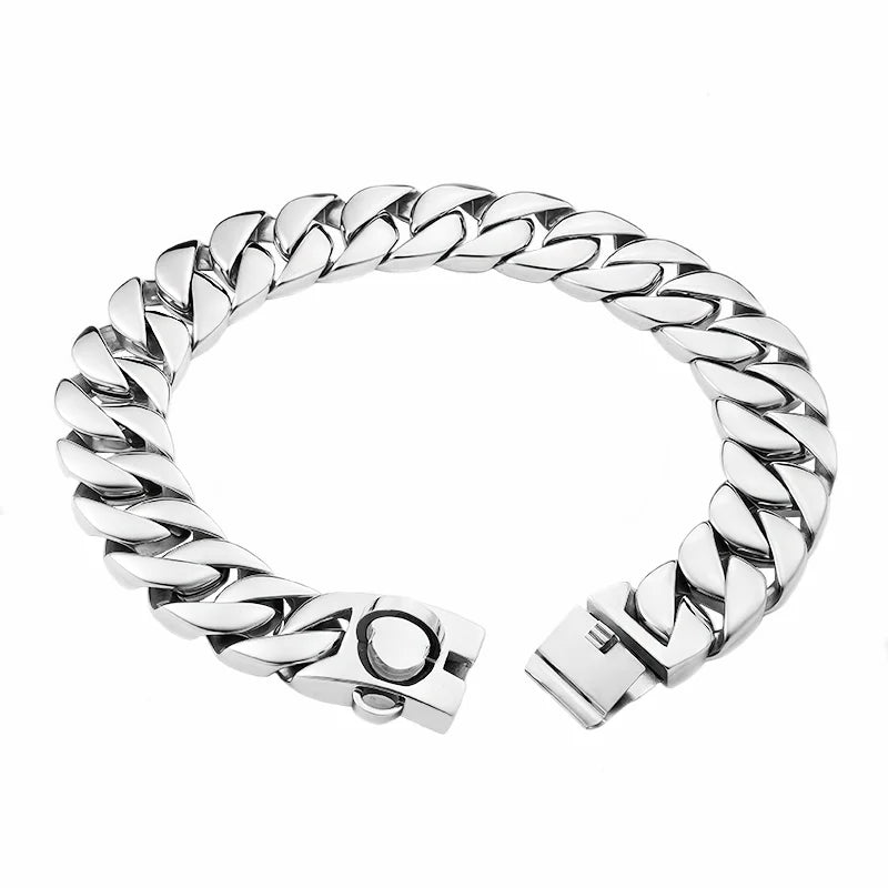 Goldfarbenes Edelstahl-Hundehalsband (32mm) – Für Labrador, Rottweiler & American Bully - Animalivo