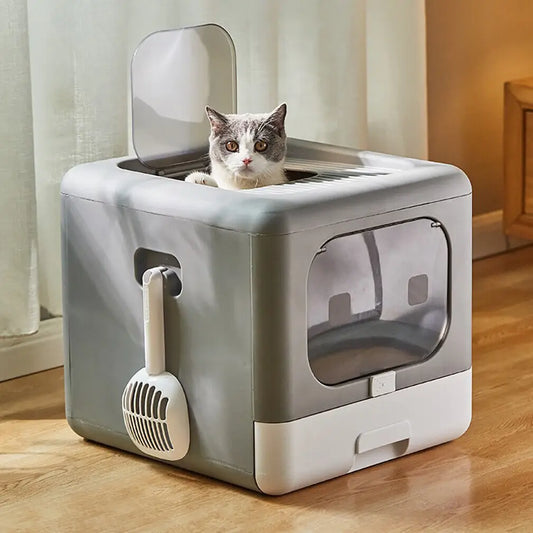 Geschlossene Faltbare Katzentoilette mit Sieb & Schaufel