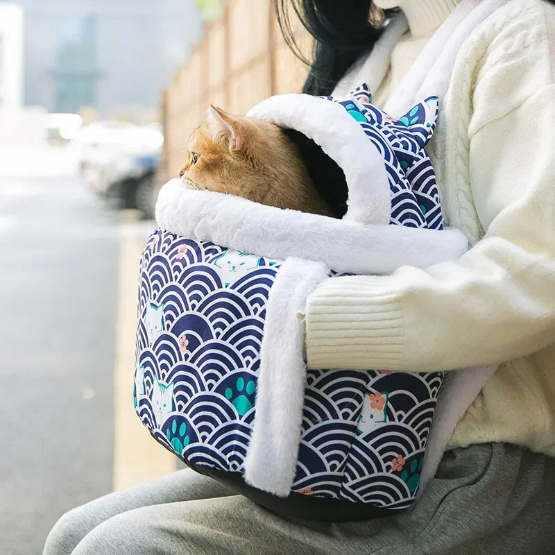 Warmer Plüsch-Rucksack (Brusttasche) für Katzen & Welpen - Animalivo