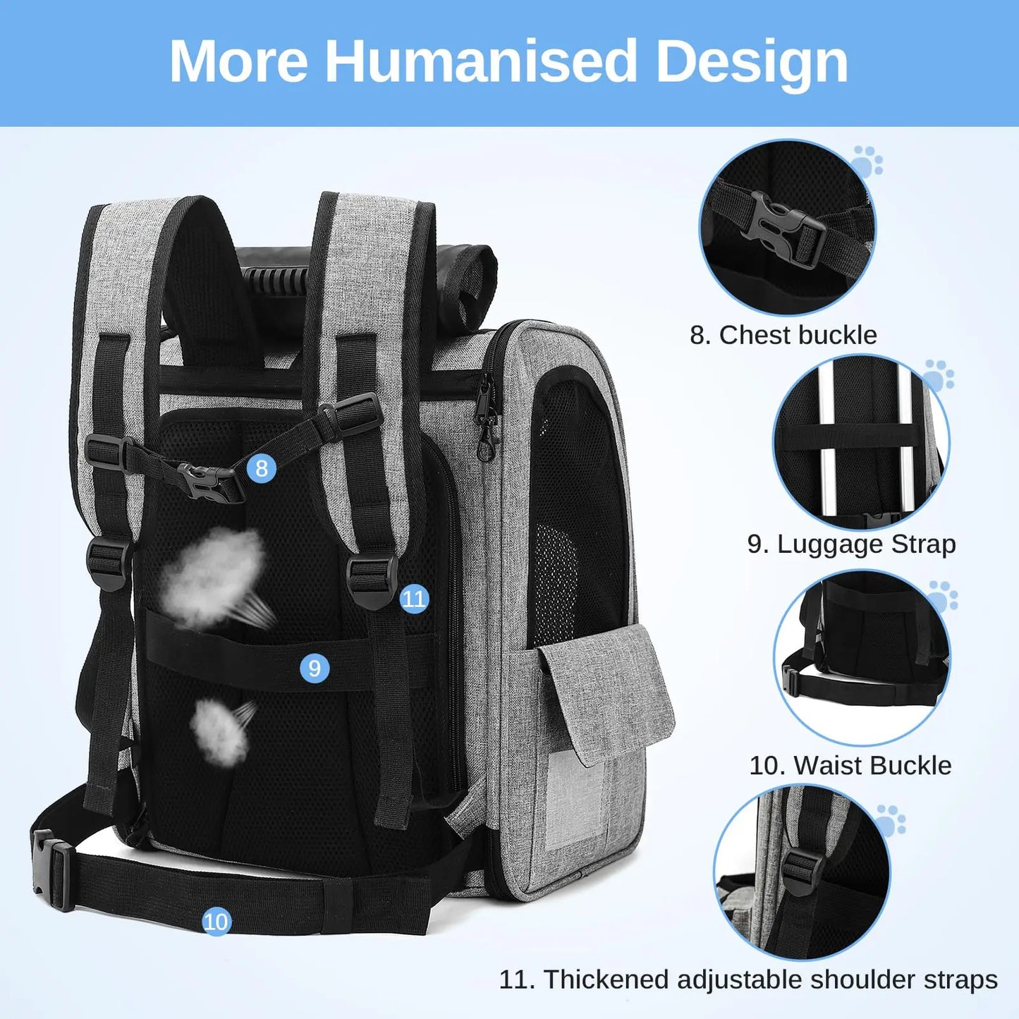 Dogat Haustier-Rucksack – Faltbarer & Atmungsaktiver Transporter - Animalivo