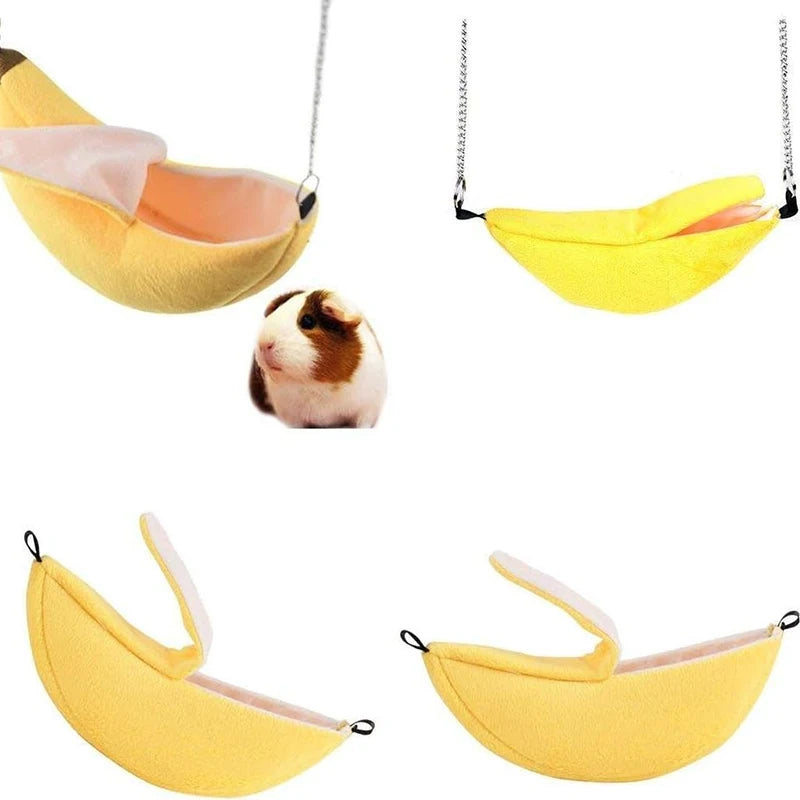 Warmes Bananen-Bett – Hängematte für Hamster & Zuckergleiter - Animalivo