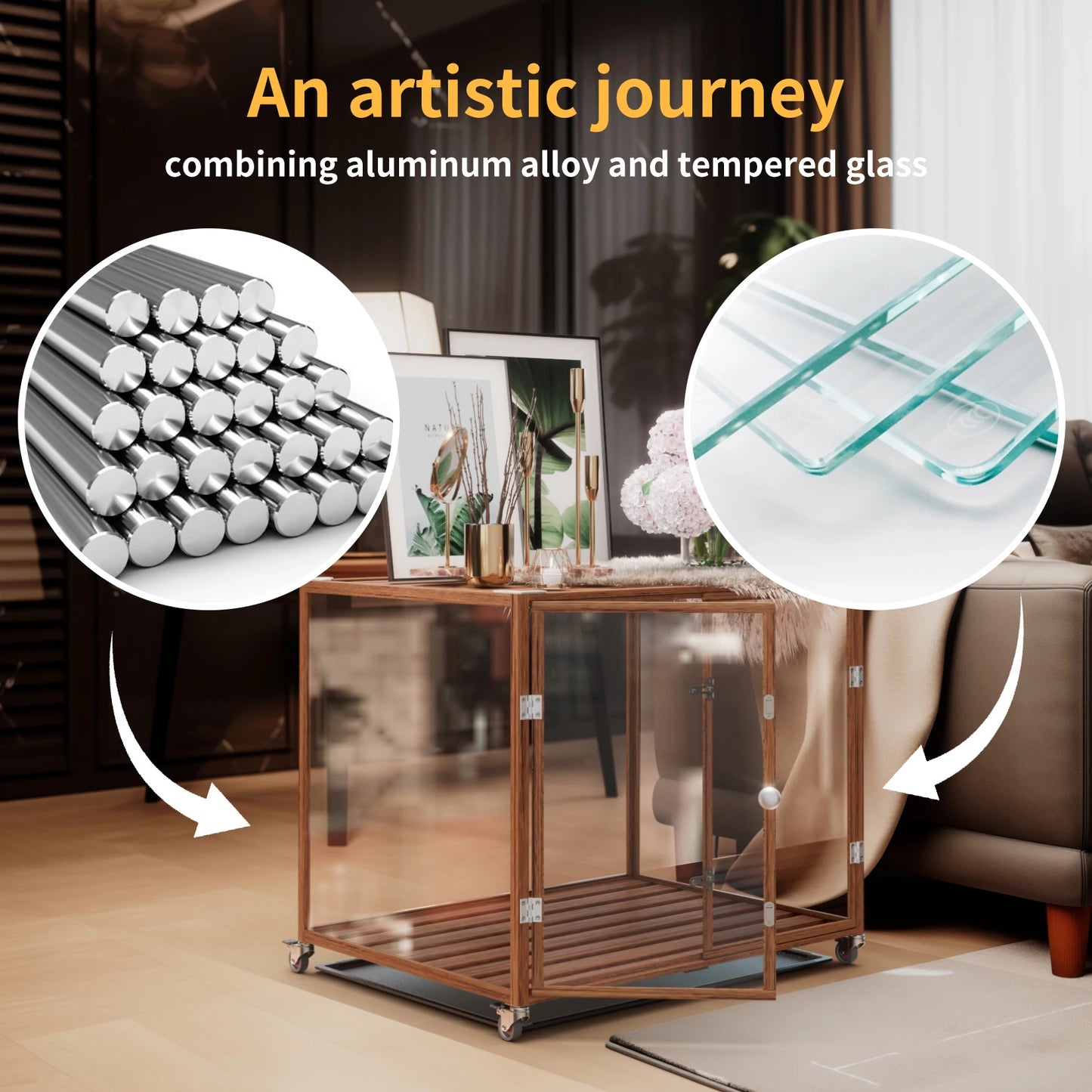 Innovativer Hundekäfig von Bingopaw – Gehärtetes Glas & Aluminiumrahmen - Animalivo