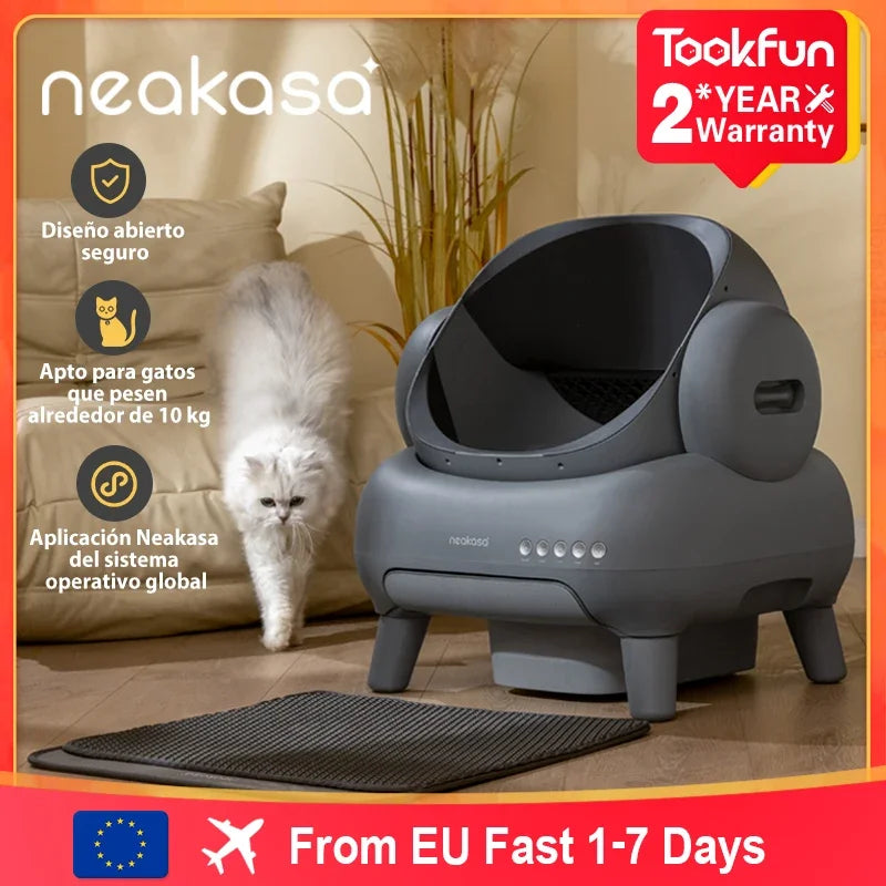 Neakasa M1 Neabot Offene selbstreinigende automatische Katzentoilette, geruchsfrei, selbstverteidiger Katzensandkasten, intelligente Haustiertoilette für Katzen