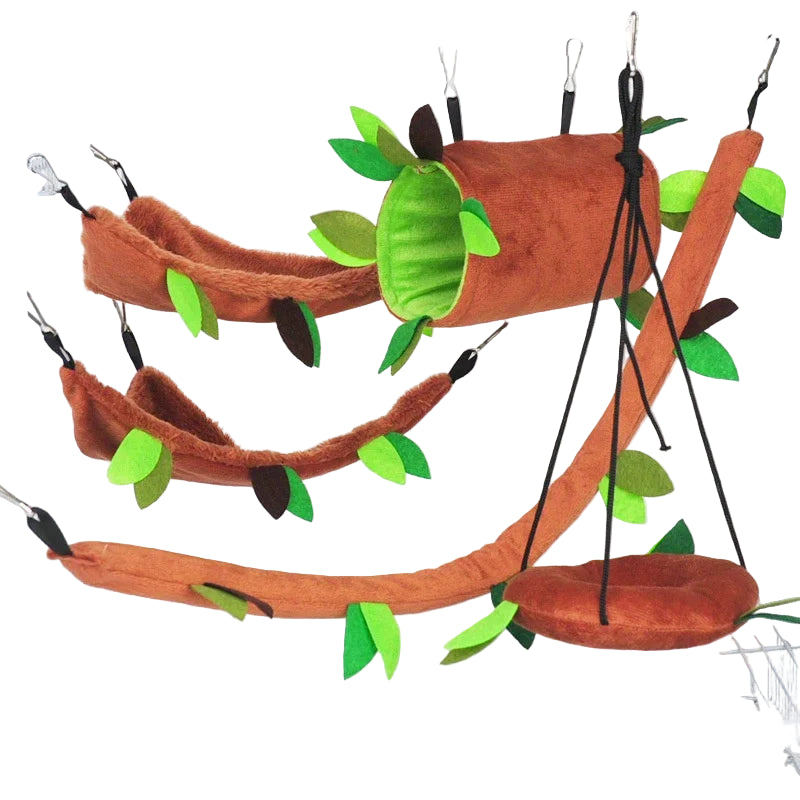 5-teiliges Plüsch-Hängematten-Set für Kleintiere - Animalivo
