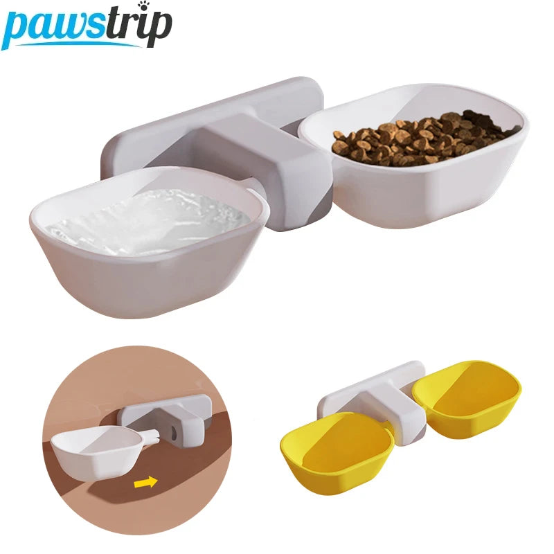 Höhenverstellbarer Wand-Doppelnapf für Katzen & Hunde - Animalivo