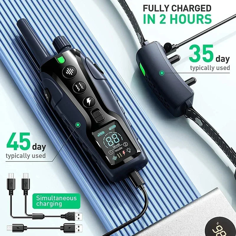 1000 m intelligentes Hundetrainingshalsband mit ferngesteuertem Elektroschocker, geeignet zum Verhindern des Bellen von Hunden, Trainingszubehör für Haustierverhalten - Animalivo