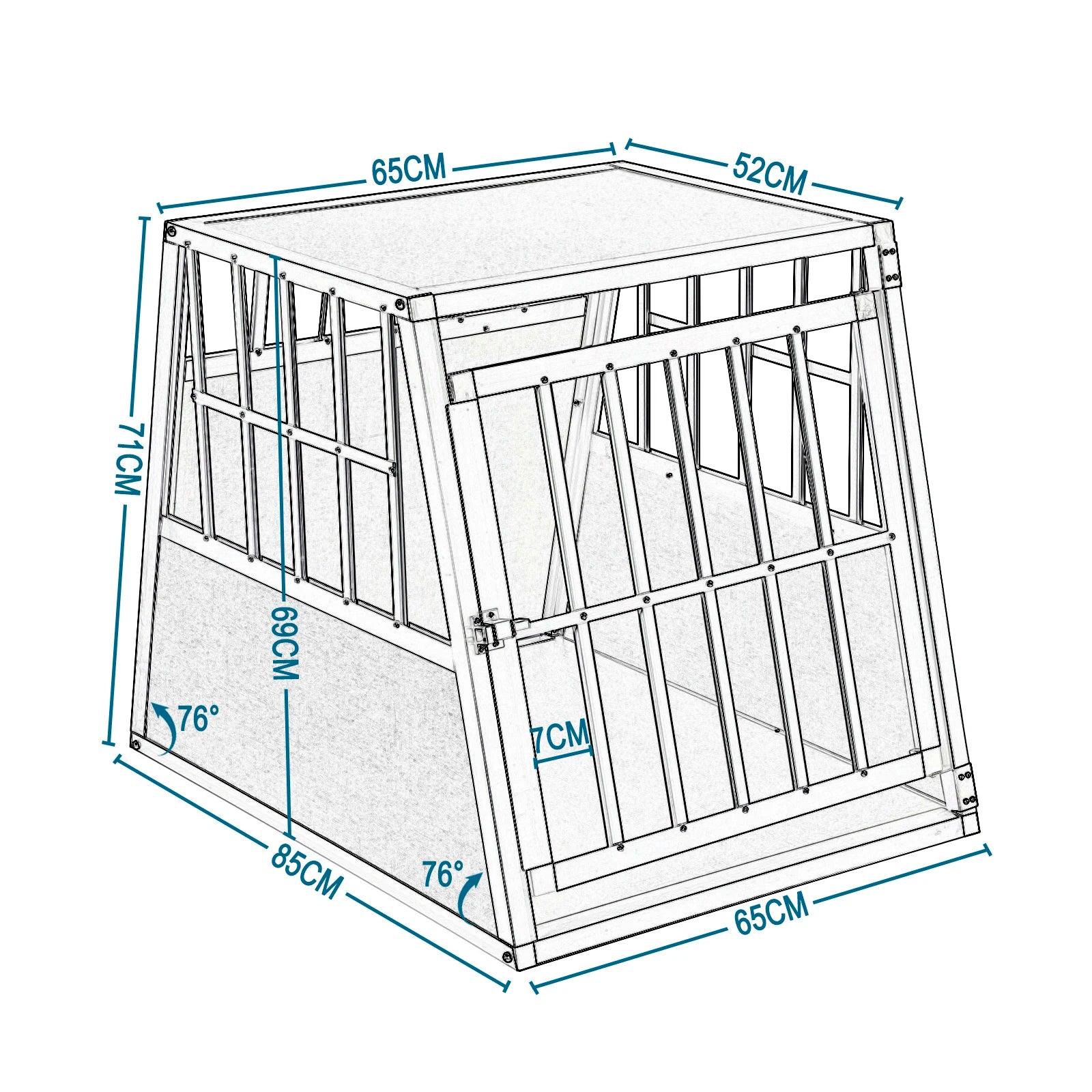 Hunde-Transportkäfig aus Aluminium: Weiß & Schwarz, 1 Tür für Reise und Zuhause - Animalivo